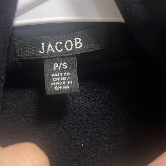 !SOLD! JACOB Black Cotton Jacket Button Down Shawl Sweater Soft Stretchy - Picture 6 of 7